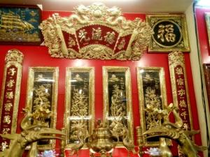 Cuốn Thư Câu đối Đức Lưu Quang chạm đồng đỏ 1m55