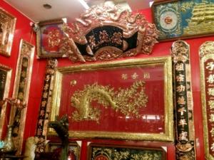 Cuốn Thư Câu đối Đức Lưu Quang chạm đồng đỏ 1m55