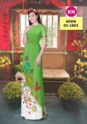 Vải bộ áo dài in đẹp ADKN 02-1854 (vải áo và vải quần )