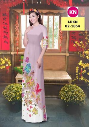 Vải bộ áo dài in đẹp ADKN 02-1854 (vải áo và vải quần )