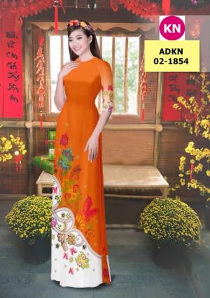 Vải bộ áo dài in đẹp ADKN 02-1854 (vải áo và vải quần )