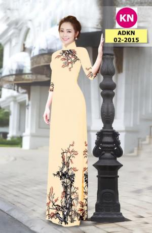 Vải bộ áo dài in đẹp ADKN 02-2015 (vải áo và vải quần )