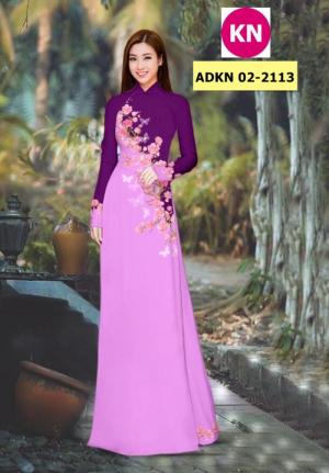Vải bộ áo dài in đẹp ADKN 02-2113 (vải áo và vải quần )