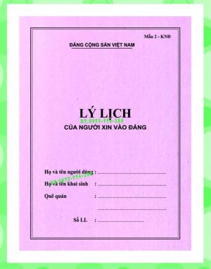 Lý lịch của người xin vào đảng ''Bìa trắng''