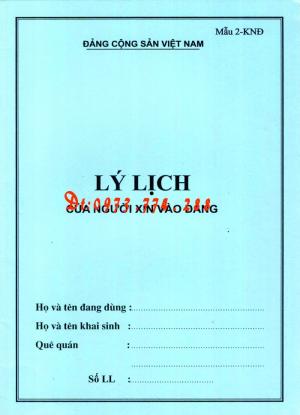 Lý lịch của người xin vào đảng ''Bìa trắng''