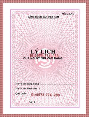 Lý lịch của người xin vào đảng ''Bìa hồng''