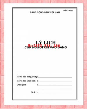 Lý lịch của người xin vào đảng ''Bìa hồng''