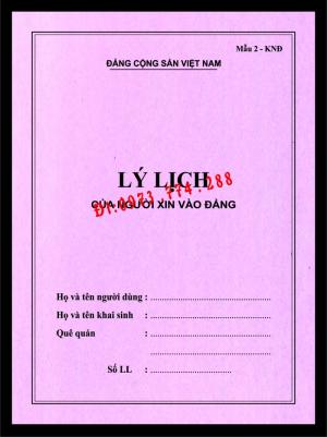 5 mẫu lý lịch vào Đảng