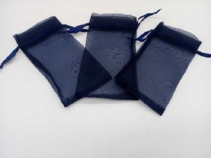 Sản xuất túi dây rút vải voan xanh đen giá rẻ