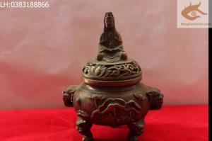 Đỉnh xông trầm nắp bà quan thế âm bồ tát