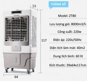Xả kho quạt điều hòa hơi nước AKYO ZT-80 nhập khẩu thái lan có khay chứa đá làm mát nhanh