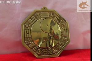 Gương đồng bát quái phong thủy đk 18cm treo cửa nhà