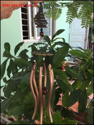 Chuông gió phong thủy hình thuyền 6 thanh cong