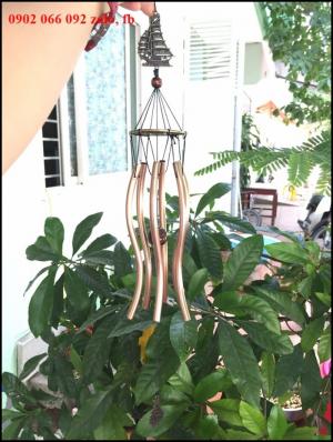 Chuông gió phong thủy hình thuyền 6 thanh cong
