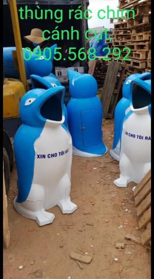 thùng rác chim cánh cụt, cá heo, chú hề,...0905568292 Thùng rác chim cánh cụt Đà Nẵng, Huế, Nha Trang,