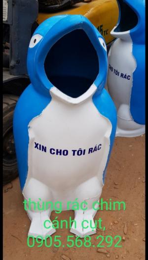 thùng rác chim cánh cụt, cá heo, chú hề,...0905568292 Thùng rác chim cánh cụt Đà Nẵng, Huế, Nha Trang,