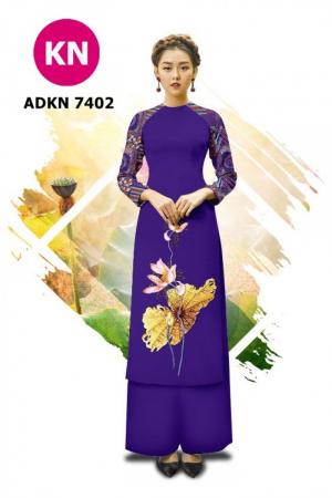 Vải bộ áo dài in đẹp ADKN 7402 (vải áo và vải quần )