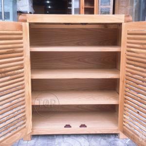 Tủ giày dép gỗ sồi 2 cánh đỉnh bo cong TOP-077A