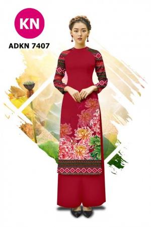 Vải bộ áo dài in đẹp ADKN 7407 (vải áo và vải quần )