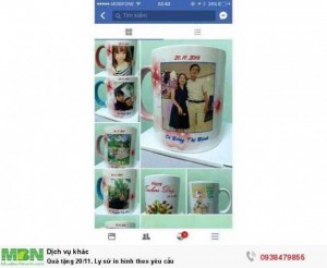 Quà tặng 20/11. Ly sứ in hình theo yêu cầu