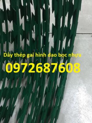 Cung cấp dây kẽm gai lưới dao bọc nhựa làm hàng rào chống trộm giá tốt nhất