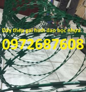 Cung cấp dây kẽm gai lưới dao bọc nhựa làm hàng rào chống trộm giá tốt nhất