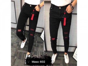 Quần jeans nam wax cao cấp rách gối Sup
