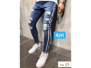 Quần jeans nam wax cao cấp rách gối D&C