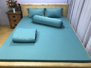 Drap thun hàn quốc trơn xanh ngọc