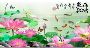 gạch tranh cá chép - tranh gạch cá chép