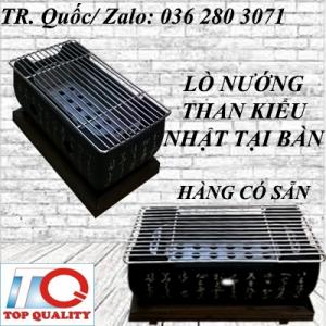 Lò nướng than kiểu Nhật tại bàn hình chữ nhật