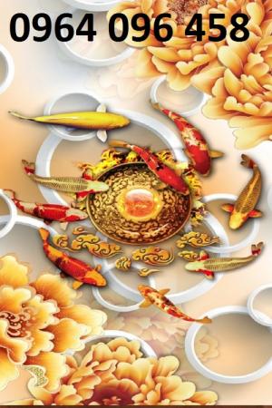 tranh gạch 3d cá chép phong thủy