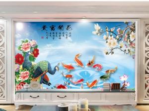 tranh gạch 3d cá chép phong thủy