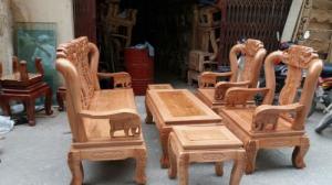 Bộ bàn ghế giả cổ minh quốc voi gỗ sồi nga