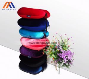 gối kê cổ hạt xốp 2 mặt thun nhung