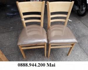 Thanh lý ghế gỗ cafe bọc nệm giá rẻ