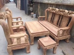 Bộ bàn ghế quốc đào gỗ hương vân