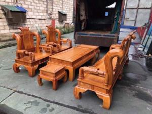 Bộ bàn ghế tần thủy hoàng gỗ gõ đỏ tay 12