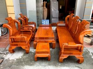 Bộ bàn ghế tần thủy hoàng gỗ gõ đỏ tay 12