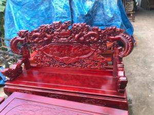 Bộ Bàn Ghế Nghê Đỉnh Tay Khuỳnh Gỗ Xà Cừ