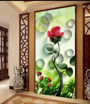 gạch tranh 3d hoa hồng trang trí
