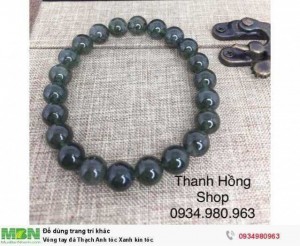 Vòng tay đá Thạch Anh tóc Xanh kín tóc