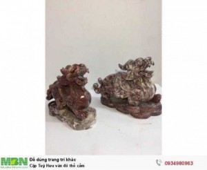 Cặp Tuỳ Hưu vân đỏ thổ cẩm ( sỉ & lẻ ib )