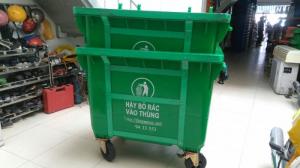 Bán xe thu gom rác 660 lit có 4 bánh xe đẩy - Ms Thanh 0913 819 238