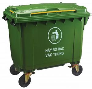 Bán xe thu gom rác 660 lit có 4 bánh xe đẩy - Ms Thanh 0913 819 238