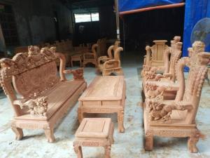 Bộ bàn ghế rồng phượng,rồng mai gỗ hương đá