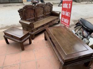 Bộ bàn ghế khổng tử gỗ mun đuôi công
