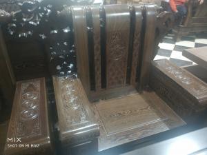 Bộ Bàn Ghế Tân Cổ Điển Gỗ Mun Đuôi Công