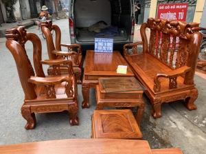 Bộ bàn ghế minh quốc đào nhỏ gỗ hương đá