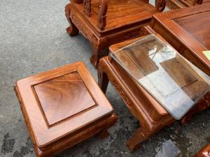Bộ bàn ghế minh quốc đào nhỏ gỗ hương đá